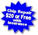 Free Auto Glass Chip repair or replacement